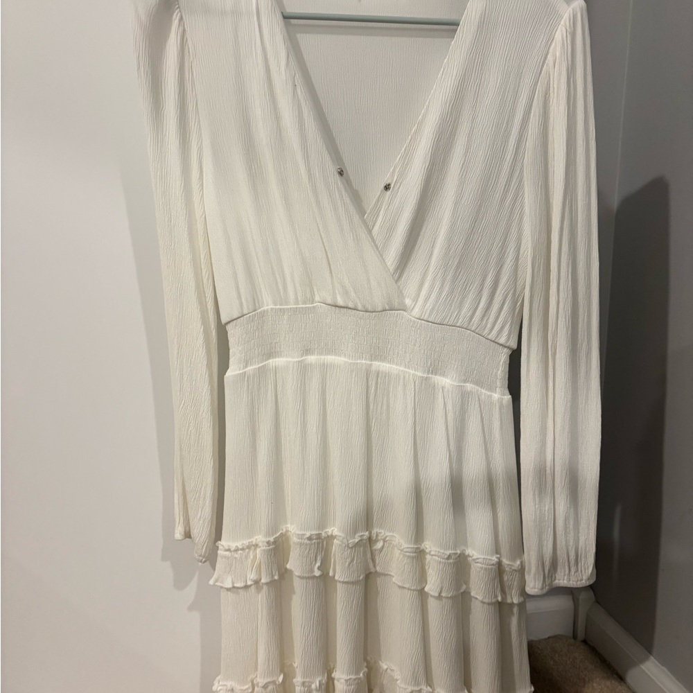 Altar'd State Cream Long Sleeve Dress